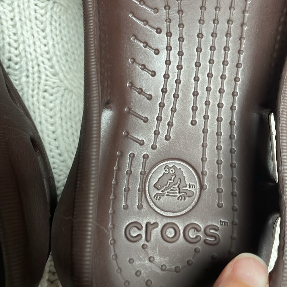 Women’s sz 8 Crocs Brown Malindi Ballet Slip-ons Slingback Flat Shoes Chocolate - Picture 7 of 10